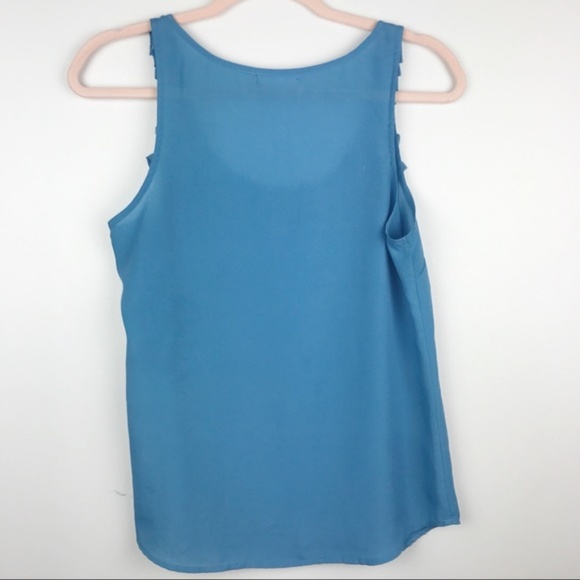 Pins & Needles Blue Ruffle Neck Tank Top Size S - Picture 2 of 4